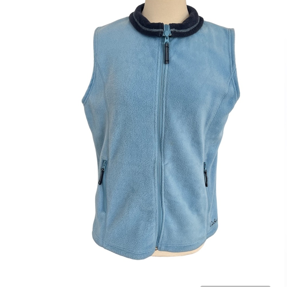 Cabela’s Women’s Fleece Vest Light Blue Full zip Sleeveless Outdoors Size‎ M